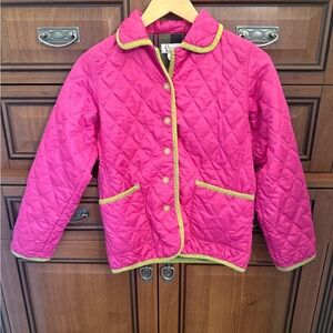 Lilly Pulitzer Girls 8 Hot Pink Palm Tree Embroidered Spring Jacket